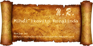 Mihálkovits Rozalinda névjegykártya